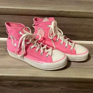 Pink High-Top Converse Sneakers